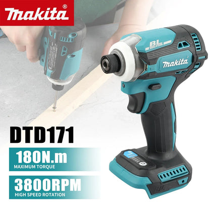 Parafusadeira de Impacto Makita DTD171 Brushless: Ferramentas Elétricas Sem Fio, Motor BL 18V, Furadeiras de Parafusadeira Recarregáveis, Unidade sem Bateria e Carregador