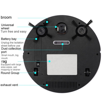 Robotic Vacuum 3-in-1 Cleaner With Integrated Home Sweeping, Mopping Cleaning USB Charging Vacuum Cleaner 1000Pa for Home Floor