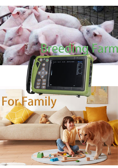 Scanner Veterinário Portátil de Ultrassom para Gestação, Máquina Veterinária Ultra B com Sonda Convexa de 3.5MHz para Porcos, Ovelhas, Cães e Animais