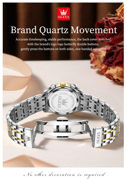 OLEVS 2858 Women Watch Luxury Brand Quartz Watch Waterproof Luminous Date Chronograph Women Bracelet Dress Diamond Watch Reloj