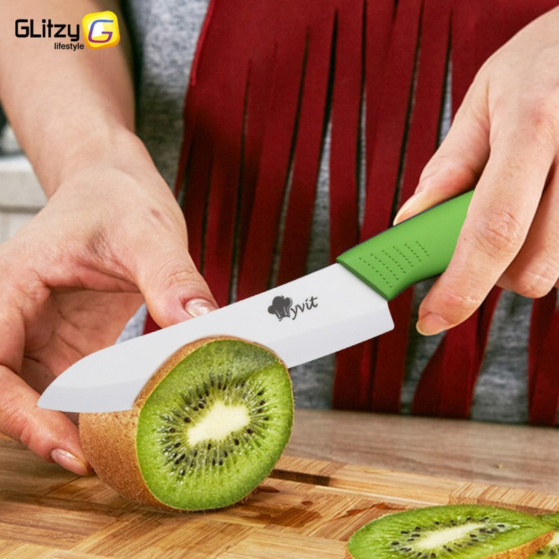 Conjunto de Facas de Cerâmica para Cozinha Profissional Faca de Cerâmica 3 4 5 6 Polegadas Faca de Descascar Frutas à Prova de Ferrugem para Fatiar Cortar Legumes