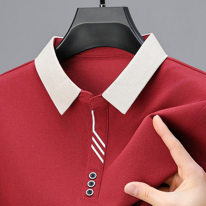 High quality short sleeve men's POLO shirt summer fashionable stripe design soft golf top comfortable ventilate casual T-shirt