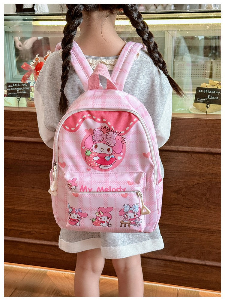 Mochilas Hello Kitty Kuromi Cinnamoroll com estampa de desenho animado fofo e leve para meninos e meninas do jardim de infância