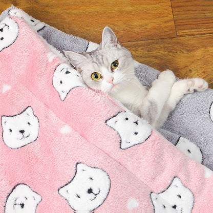 Tapete para Cães Pequenos Fofo, Dupla Face, Quente de Inverno, Sofá Cobertor para Gatos de Médio Porte, Almofada para Cama de Filhotes Macia, Acessórios para Cama de Animais de Estimação