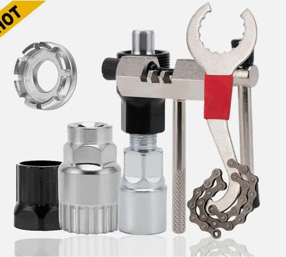 Kits de Ferramentas para Reparo de Bicicletas MTB e Bikes de Estrada Ferramentas de Manutenção Extrator de Movimento Central Quebrador de Corrente Extrator de Roda Livre Cortador de Corrente Extrator de Pedivela Chave de Bicicleta