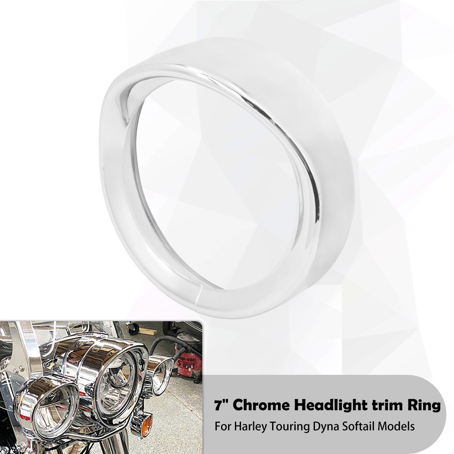Anel de Acabamento do Farol de 7'' para Motocicleta + Capa de Luz de Neblina de 4.5'' + Anel de Acabamento do Pisca Estilo Visor para Harley Touring Road King Softail