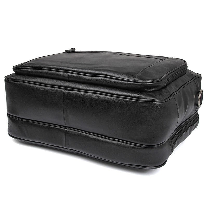High Quality Genuine Leather Men Briefcase Business bag Crazy Horse Leather Large 17"inch Laptop Bag male Portfolio Office Case