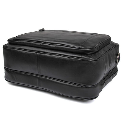High Quality Genuine Leather Men Briefcase Business bag Crazy Horse Leather Large 17"inch Laptop Bag male Portfolio Office Case