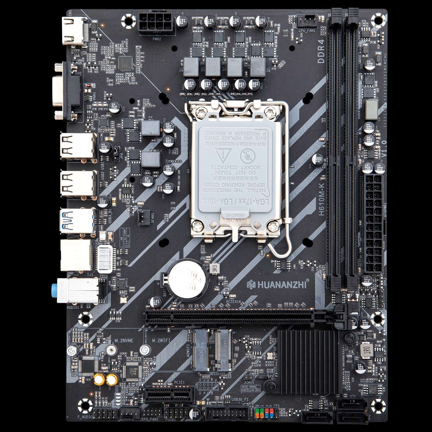 Placa-mãe HUANANZHI H610M K MATX DDR4, suporte para CPU Intel LGA 1700 de 12ª 13ª 14ª Geração H610 12100F 12400F 12490F 12600F 12700F 13600F
