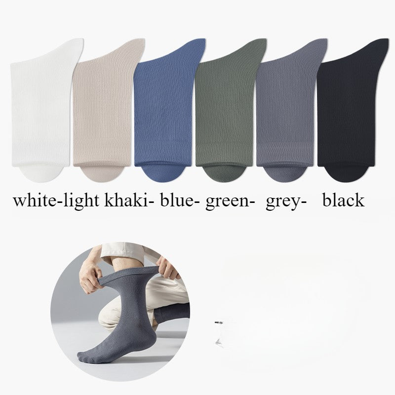 6 Pairs EUR44-50 Plus Size Men Socks High Quality Cotton Socks Breathable Mid Tube Sports Business Socks Black White