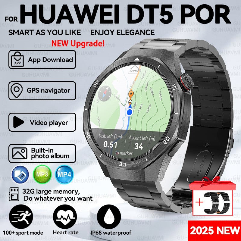 2025 New For HUAWEI GT 5 Pro 32Gb Memory SmartWatch AGPS Beidou Navigation Sapphire Screen HD Video Bluetooth Call SmartBracelet