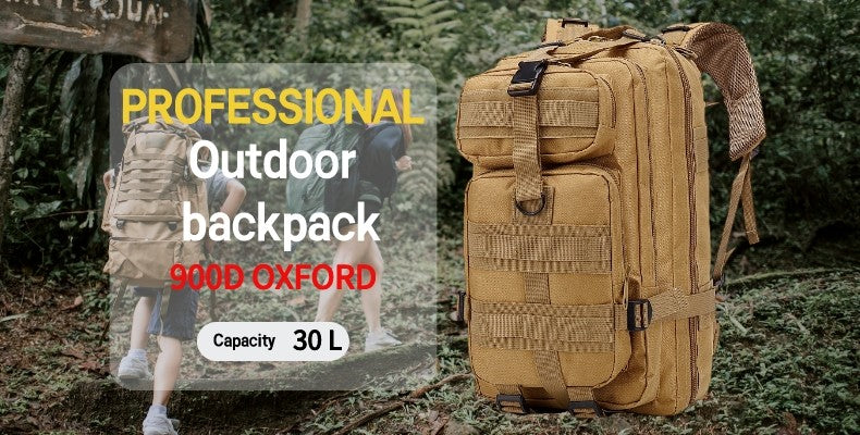 Mochila Tática Militar de 30L em Nylon 900D Impermeável para Esportes ao Ar Livre, Acampamento, Caminhada, Trekking, Pesca e Caça