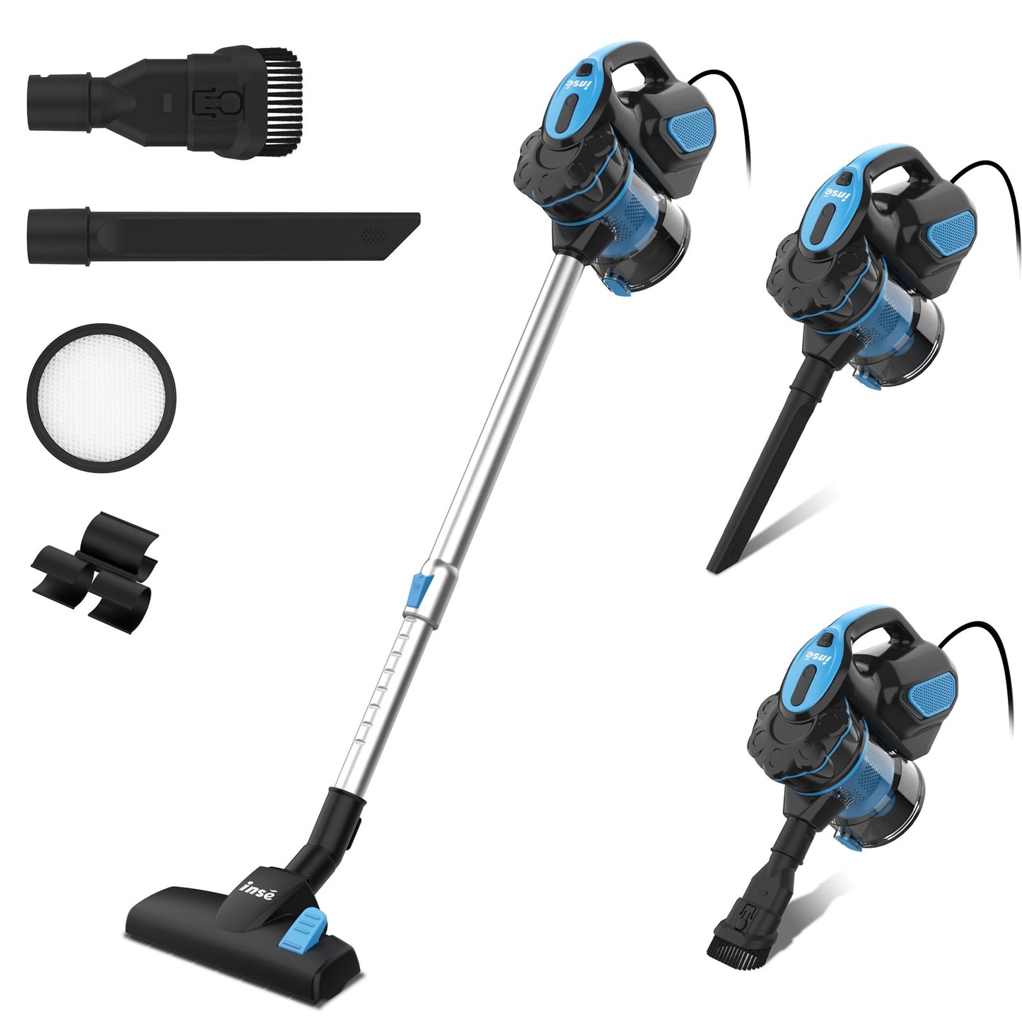 Aspirador de Pó com Fio INSE I5 Sucção Potente 18Kpa Motor 600W Aspirador Vertical Portátil para Casa, Pelos de Animais, Piso Duro