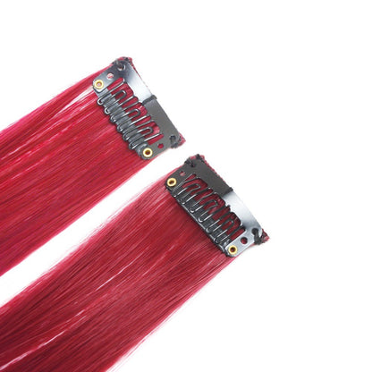 Mega Hair Tic Tac Sintético 55 cm Longo Colorido Liso Peças de Cabelo Sintéticas para Uso Diário Festas