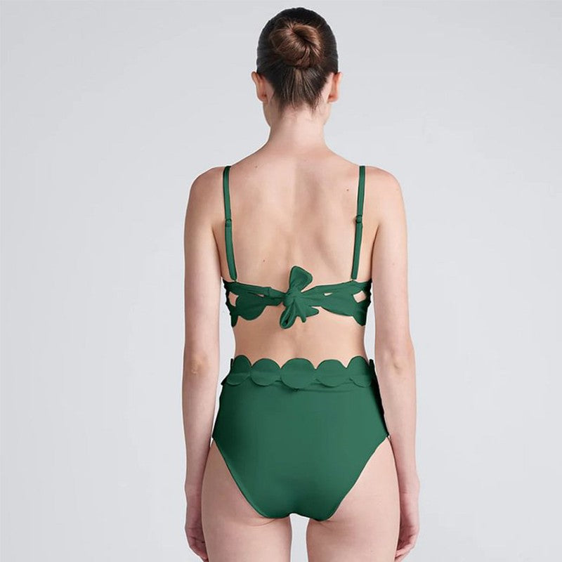 Summer Women Sexy Swimsuit Laser Cutting Circularity Bikini Set One Piece Swimwear Vacation Beachwear Luxury Bathing Suit