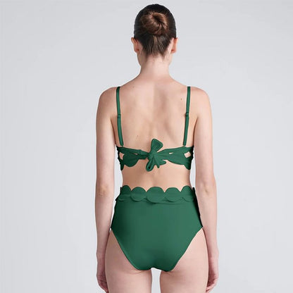 Summer Women Sexy Swimsuit Laser Cutting Circularity Bikini Set One Piece Swimwear Vacation Beachwear Luxury Bathing Suit