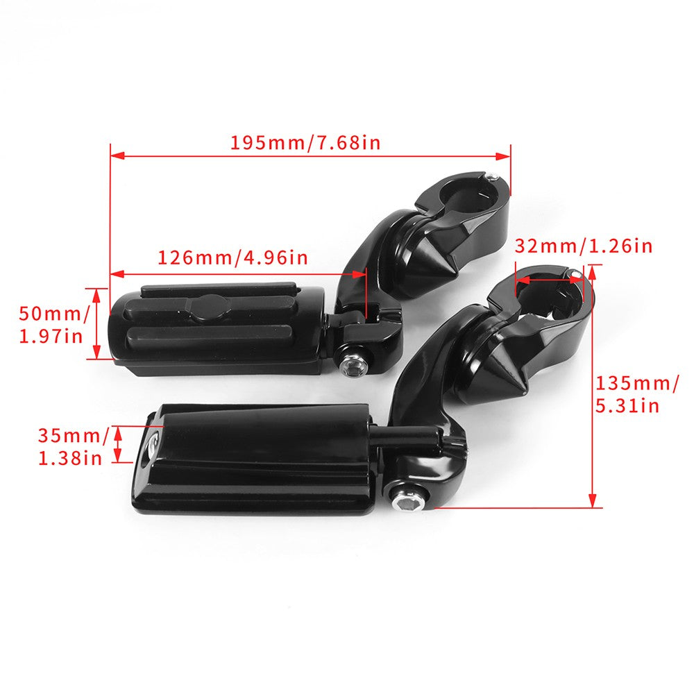 1 1/4" 32mm Motorcycle Foot Rest Highway Engine Guard Foot Pegs Mount Footrest For Harley Touring Honda Kawasaki Suzuki Yamaha