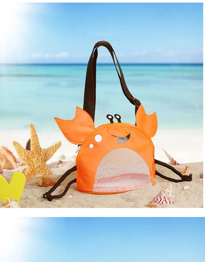 Crab Children's Beach Bag Storage Bag Outdoor Shell Bag Travel Crossbody Small Backpack Toy Storage Bag