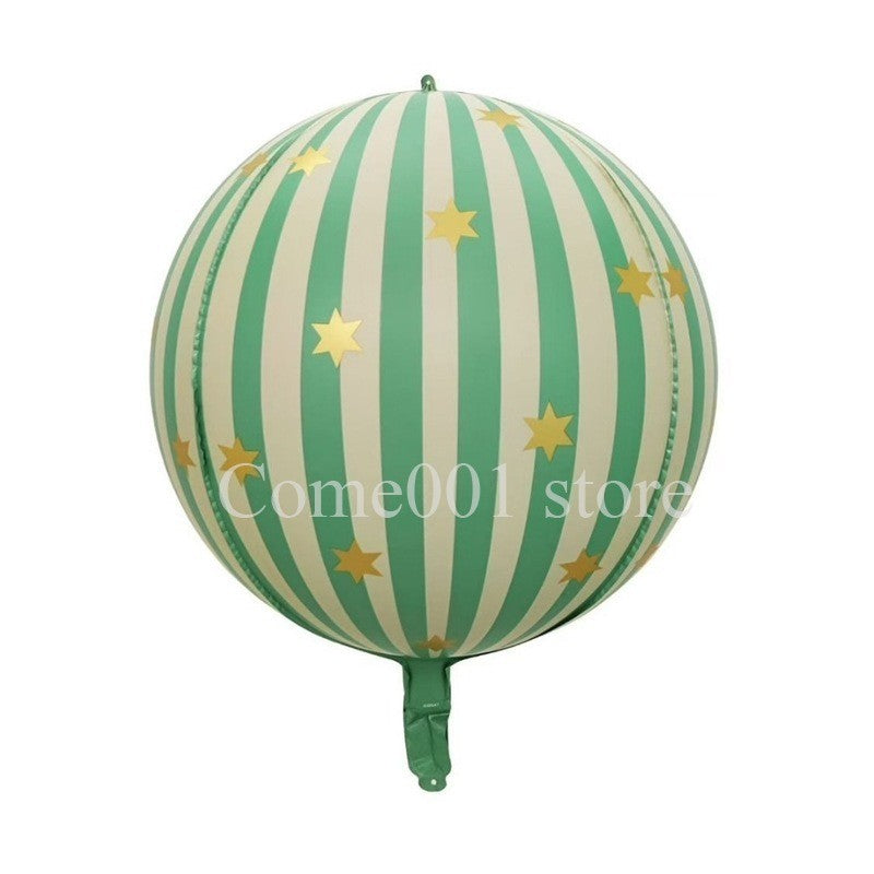 Merry Christmas Round Foil Balloons StripedStar Festive Ballons Party Birthday Home Decoration Supplies