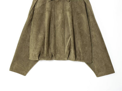 Women's Jacket Fall 2025 New Solid Color Long-Sleeved Faux Suede Loose Bomber Jacket Casual Fashion Personality Versatile