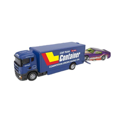 Minicaminhão de Reboque de Contêiner 1:64 Brinquedo Modelo de Liga Série de Carros Diecast com Veículos de Metal de Fricção Modelo Clássico Presente Infantil