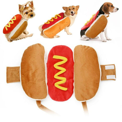 Fantasias Engraçadas de Halloween para Cães Fantasia de Cachorro-Quente para Dachshund Salsicha Roupa Ajustável de Gato para Festas