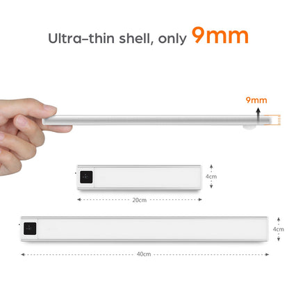 Ultra-thin USB LED Cabinet Light Hand Sweep / PIR Motion Sensor LED Rechargeable Aluminum kitchen Lamp Portable Night Lighting