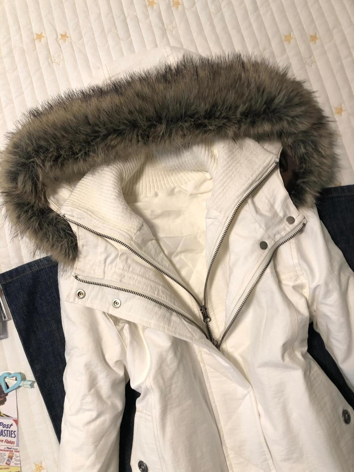 New autumn and winter retro pure white fur collar hooded jacket for women Y2k Harajuku slim personality street short jacket