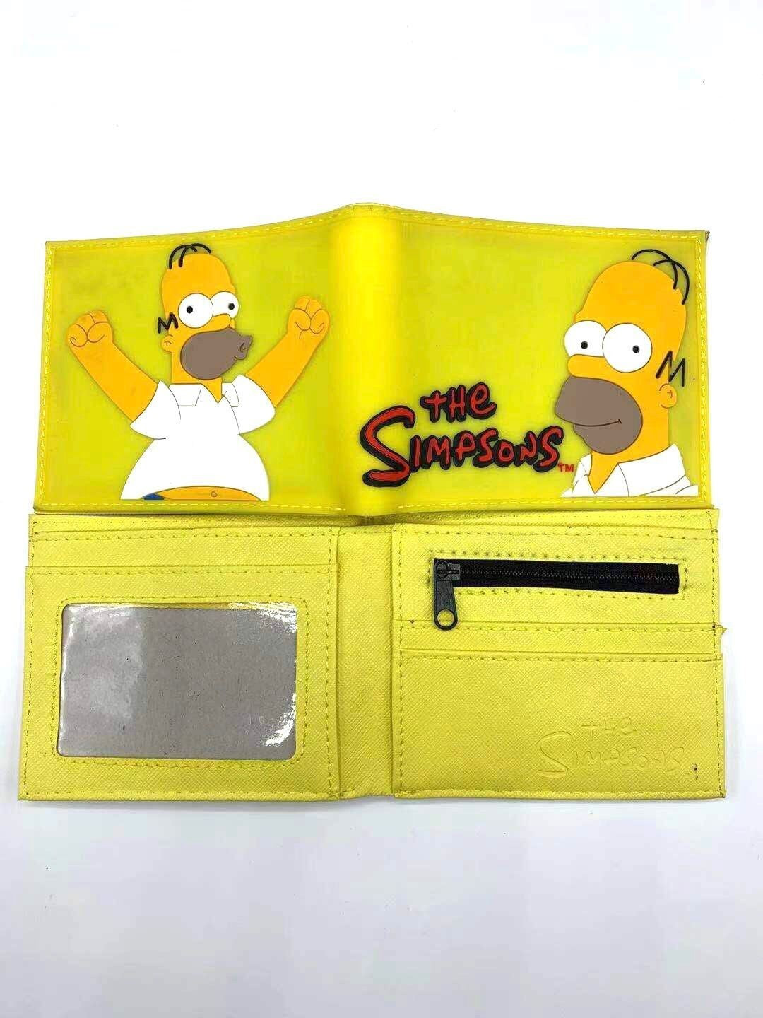 Carteira Dobrável Marvel Vingadores Os Simpsons Bonecos de Anime Masculina Infantil Porta-Cartões de Identidade com Prendedor de Dinheiro Bolsa de Presente de Desenhos Animados