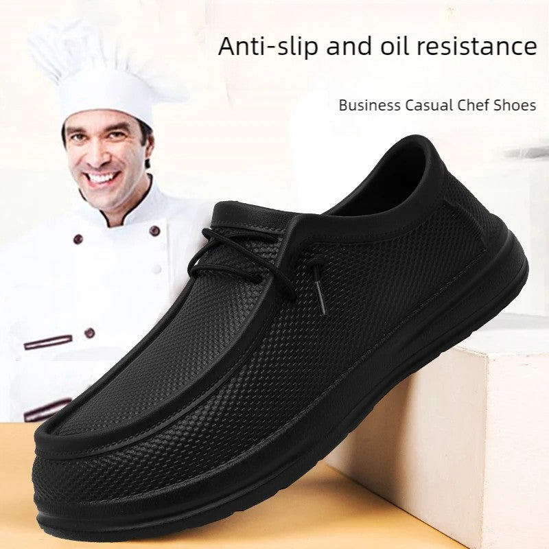 Hotel Chef Shoes Four Season soft sole Anti-skid Oil-proof Men Plus Size Kitchen work shoes Garden Shoes Labor Shoe Fishing Shoe