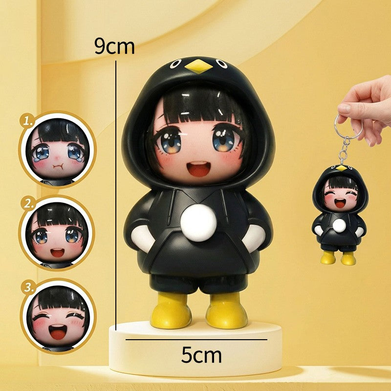 Funny Keychain Keyboard Keychain Press Button Keyring Make Sound Keyrings Goo Goo Gaga Hanging Pendant for Bag