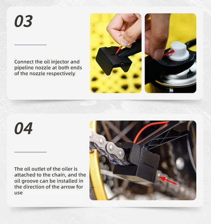 1/2PCS Lubrificador de Corrente de Moto Pulverizador Lubrificante Ferramenta Lubrificadora Cera de Corrente Sem Sujeira Anexo de Limpador de Corrente Aplicador de Óleo de Corrente