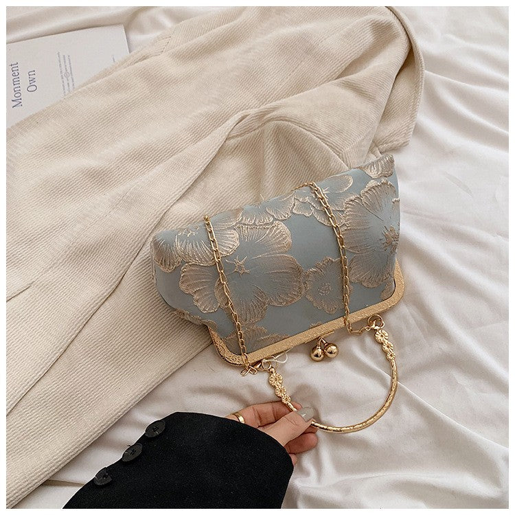 Chinese Style Embroidered Shoulder Bag Elegant Handbag Retro Small Square Bag Wedding Party Luxury Designer Women Evening Clutch