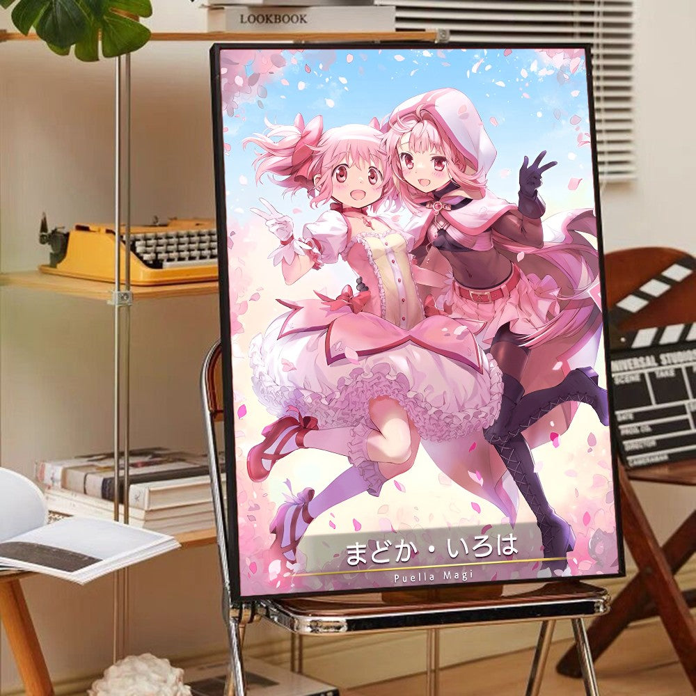 Puella Magi Madoka Magica Poster Anime Posters Sticky HD Quality Wall Art Retro Posters For Home Kawaii Room Decor