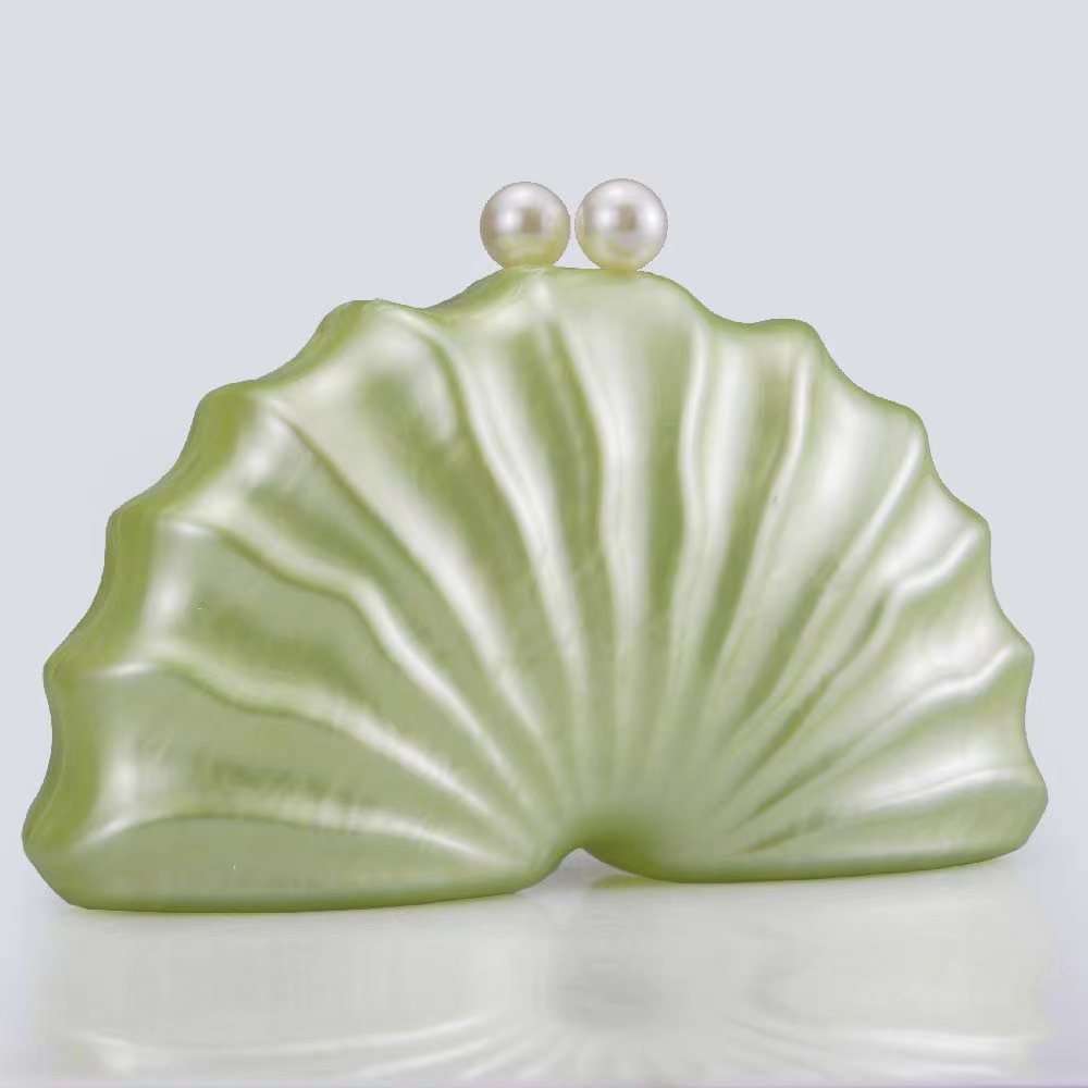 Acrylic champagne shell shape clutch bag Party Prom Stones Handbags Luxury Women Wedding Bridal Clutch Purse Bag