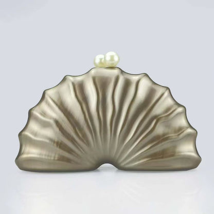 Acrylic champagne shell shape clutch bag Party Prom Stones Handbags Luxury Women Wedding Bridal Clutch Purse Bag