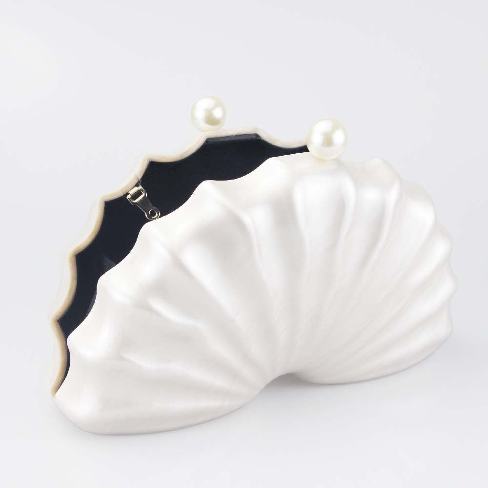 Acrylic champagne shell shape clutch bag Party Prom Stones Handbags Luxury Women Wedding Bridal Clutch Purse Bag