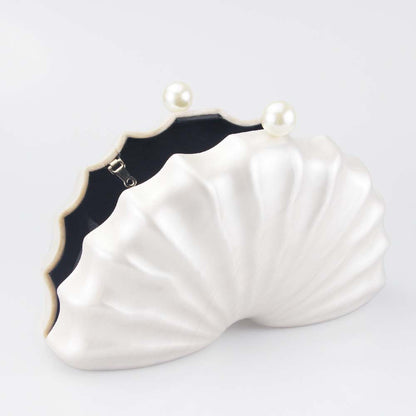 Acrylic champagne shell shape clutch bag Party Prom Stones Handbags Luxury Women Wedding Bridal Clutch Purse Bag