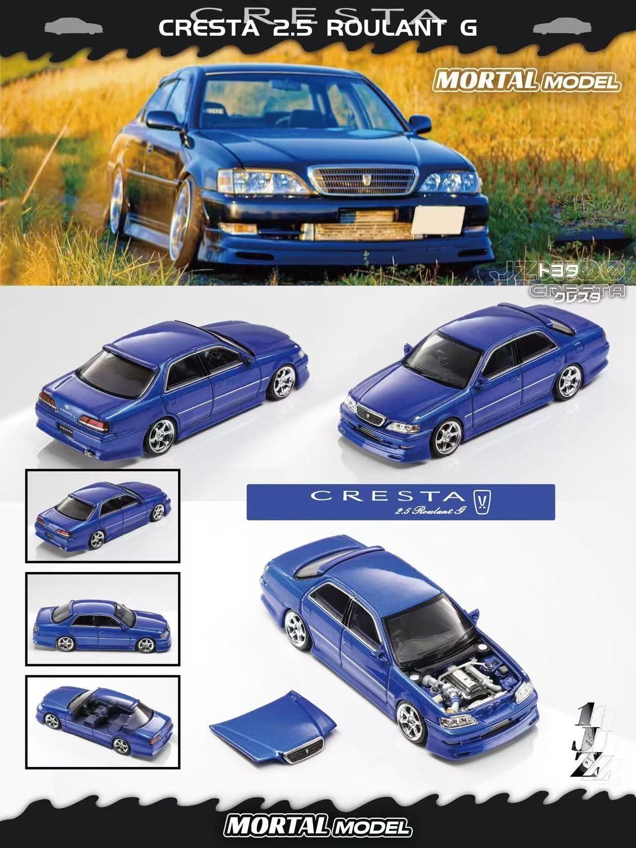 Novo Mortal 1:64 Toyota Cresta Apa-Xpo 2025 Edição Evento Modelos de Carro de Liga Brinquedos Personalizados Simulados de Uma Peça Presente Miniatura Veículo
