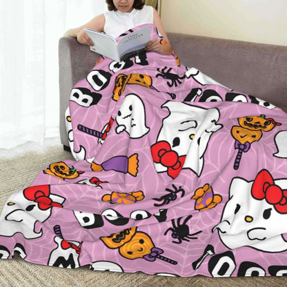 Christmas Hello Kitty Blankets Quality Warm Throw Blanket Winter Travel Office Couch Bed Graphic Bedspread