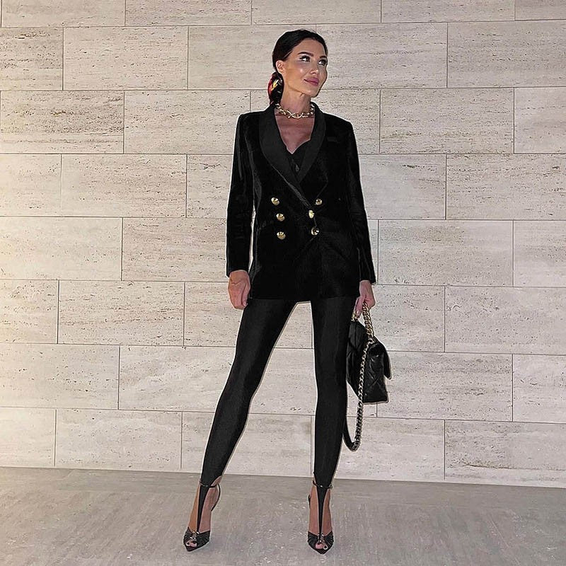 Korean Fashion Winter Black High Waisted Skinny Y2K Women Pants Sexy Glitter Cas