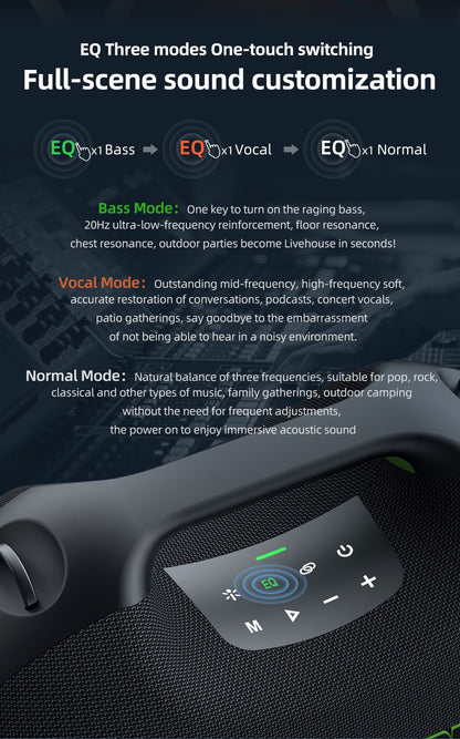 ZEALOT-ZE21 250W Alto Poder Sem Fio TWS Subwoofer Bluetooth Speaker Alto Volume À Prova D'Água Portátil Power Bank Som HIFI