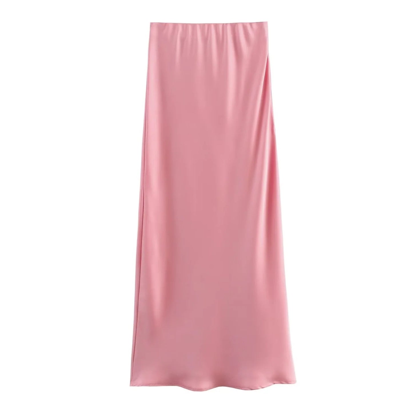 XNWMNZ Women's Fashion 2023 Flowing Satin Midi Skirt Women Vintage Elastic High