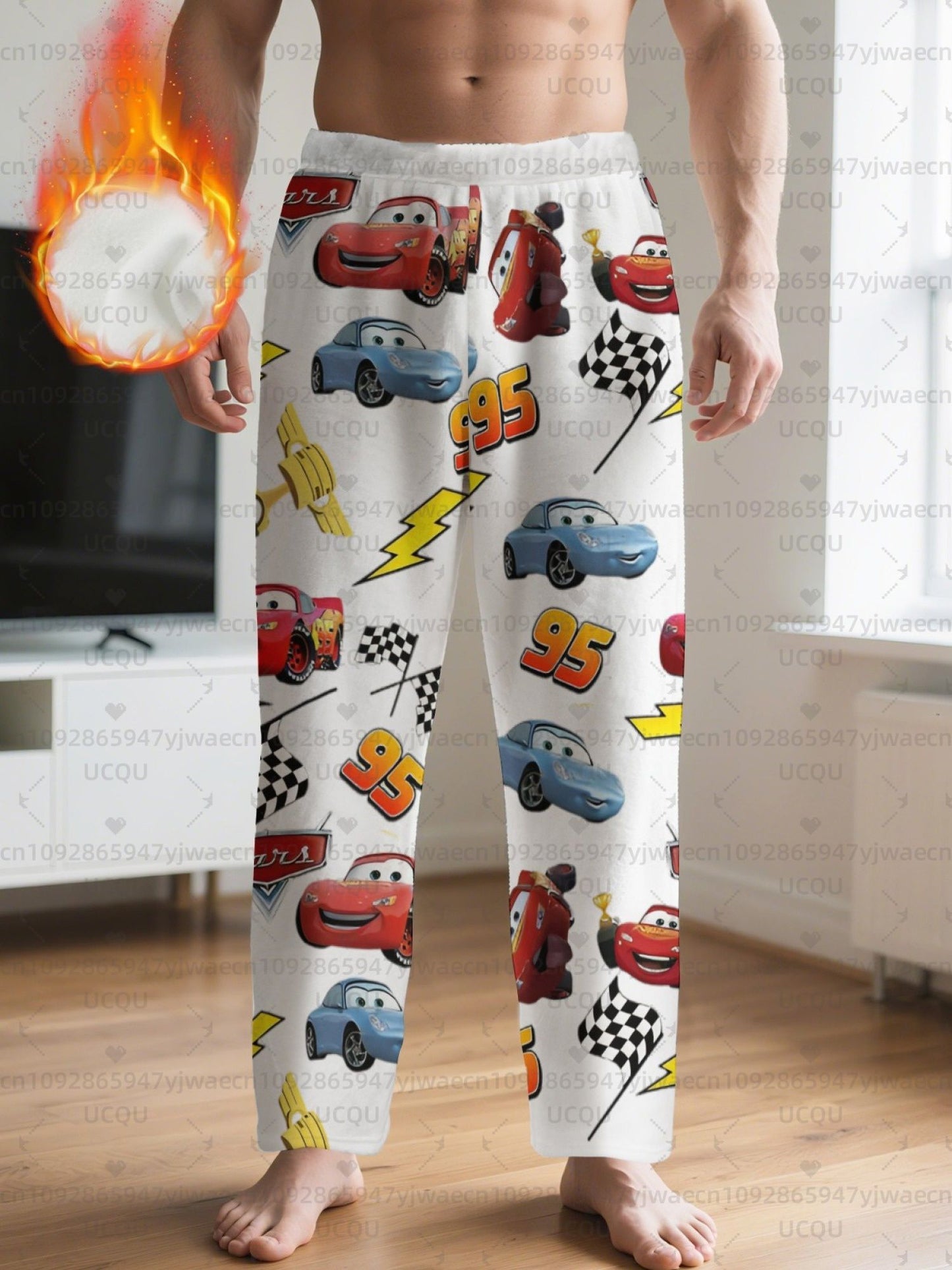 Men's Lightning McQueen Sally Flannel Pajama Pants Christmas Pajama Pants Winter Pajamas Fleece Pajama Women Sleep Pants