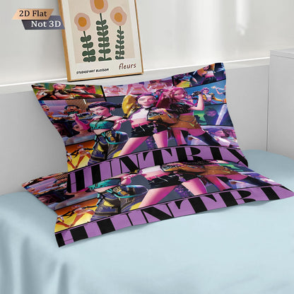 3pcs kpop Devil Girl Group Print coreless Bedding Set Multi Size Bedrooms Dormitory duvet Cover Soft  Machine Washable