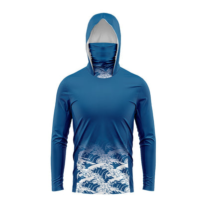Roupas de Pesca Masculinas Camisa de Pesca com Capuz Manga Longa Camiseta de Pesca com Proteção UV