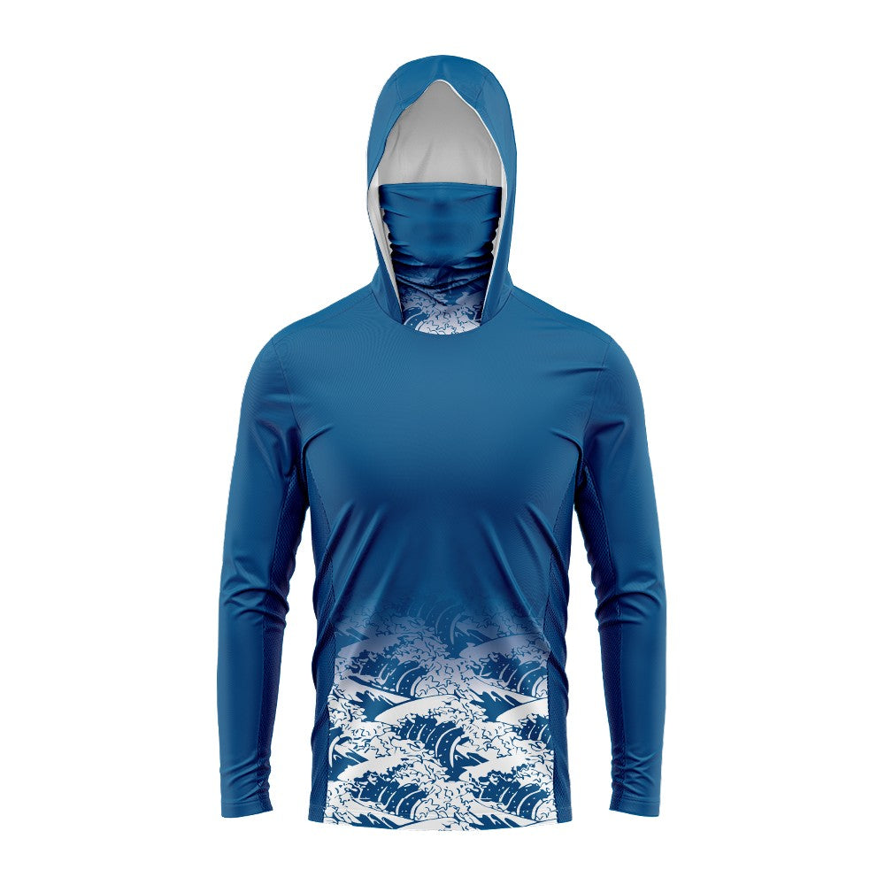 Roupas de Pesca Masculinas Camisa de Pesca com Capuz Manga Longa Camiseta de Pesca com Proteção UV