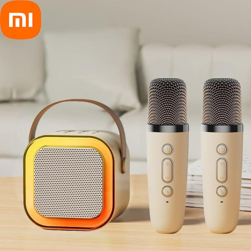 Caixa de Som Portátil Bluetooth Sem Fio Xiaomi K12 com 2 Microfones e Karaokê para Cantar em Família, Presente para Crianças
