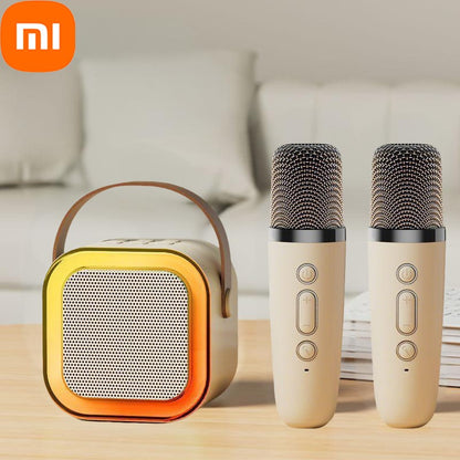 Caixa de Som Portátil Bluetooth Sem Fio Xiaomi K12 com 2 Microfones e Karaokê para Cantar em Família, Presente para Crianças