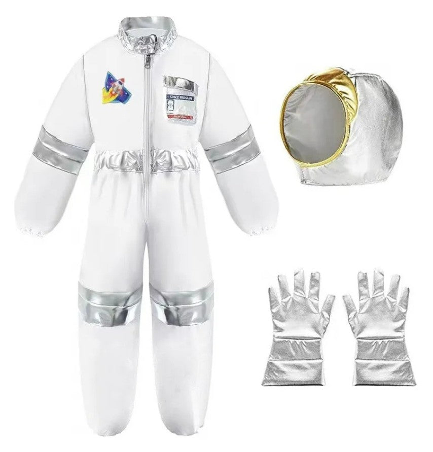 Cosplay Costume Pink Astronaut Height100-150 Pop Space-Themed Dress-Up Outfits Space Explorer Role-Play Jumpsuit Park Performanc